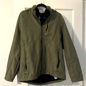 Spyder Large Olive Green Zip Up Hooded Jacket